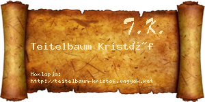 Teitelbaum Kristóf névjegykártya